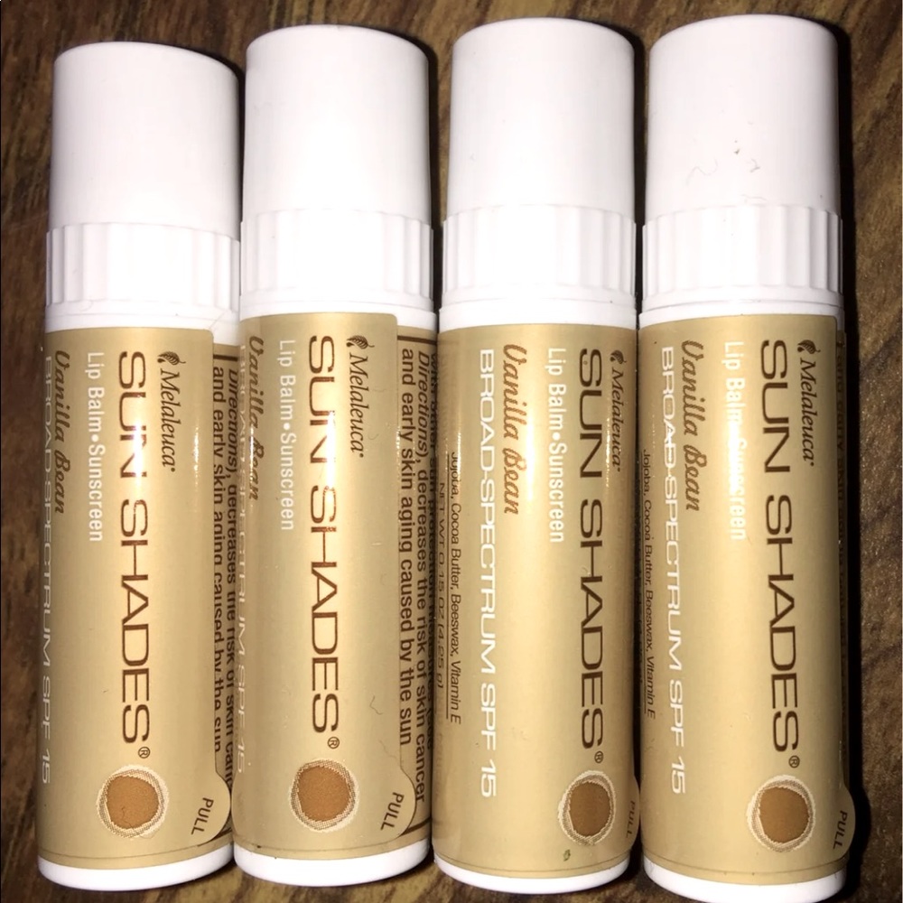 4 x Melaleuca Vanilla Bean Sun ShadesLip Balm SPF 15 Gift Set